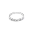 thumbnail image 2 of Delicate Wavy Design Diamond Band, Seven Stone Diamond Wedding Band, Half eternity Band, 14K White Gold Plated, 2.1 Ct Simulated Diamond, 2 of 4