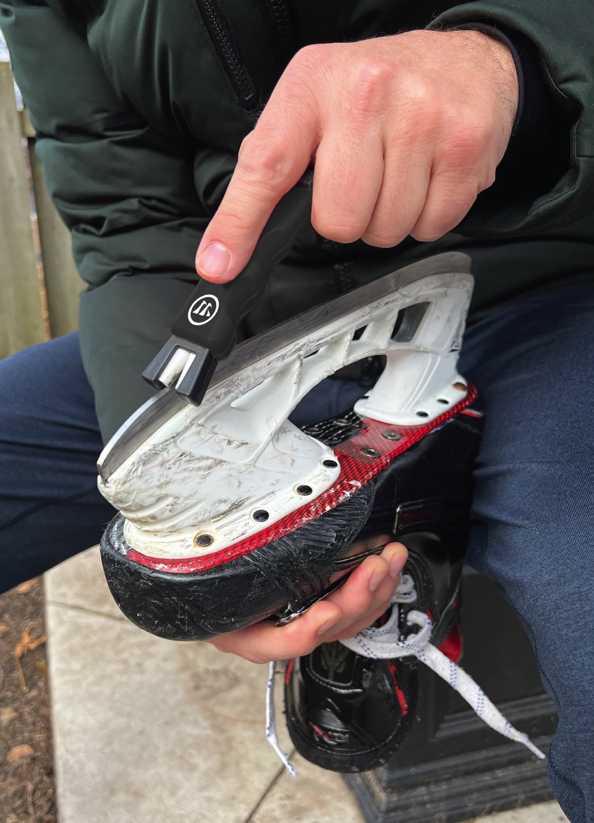 Warrior Y-Shaped Portable Hockey Skate Sharpening and Re-Edging Tool - Ceramic
