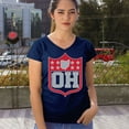 thumbnail image 4 of Ohio Shield Women's V-Neck T-shirt Football Fan Game Day Tailgate Midwest Underdog, 4 of 7
