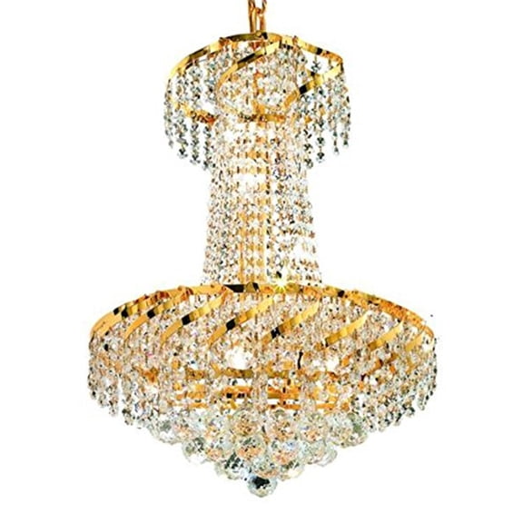 6-Light Gold Pendant Light - Crystal Chandelier for Dining Room, Kitchen, Modern Home Decor