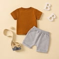 thumbnail image 5 of TOWED22 Toddler Baby Boy Summer Outfit Short Sleeve T-Shirt Tops Elastic Drawstring Shorts Set Baby Boys Clothes(Coffee,2-3 Years), 5 of 8