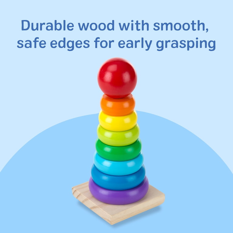 Melissa & Doug Rainbow Stacker Wooden Ring Toy photo 3