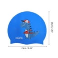 thumbnail image 4 of Unique Bargains 1 Pc Silicone Cartoon Dinosaur Swim Cap Dark Blue, 4 of 6