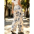 thumbnail image 3 of Floral Print Women Long Jeans Wide Leg Casual Denim Pants, 3 of 8