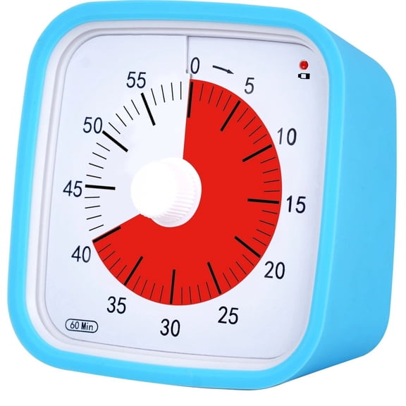 60 Minute ⁠— Visual Timer with Desktop Software for Kids Classroom Learning, Teachers Desk Clock, Study Tool and Office Meetings with Silent Operation (Sky Blue)