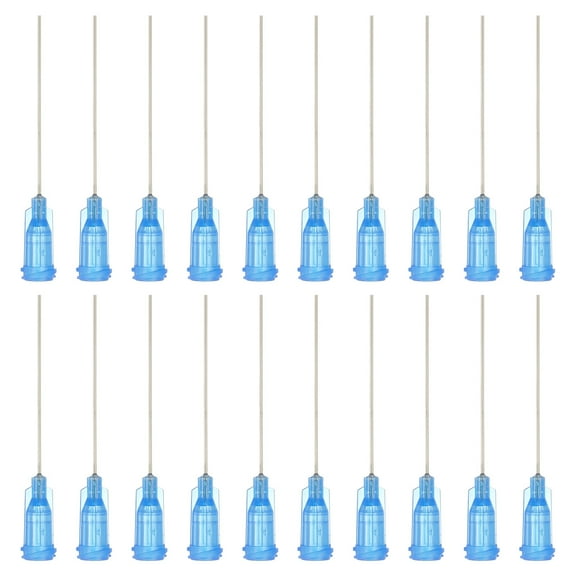 22Ga Dispensing Needles, 52PCS 1.5 Inch Industrial Blunt Tip Dispensing Needle Syringes with Luer Lock Needle for Refilling Liquid Inks Adhesive Glue Oil,Blue