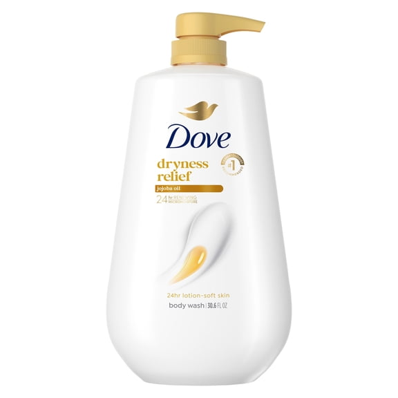 Dove Body Wash With Pump For 24hr Lotion-Soft Skin Dryness Relief With Jojoba Oil Moisturizing Skin Cleanser With No Sulfates No Parabens ,30.6 Fl oz