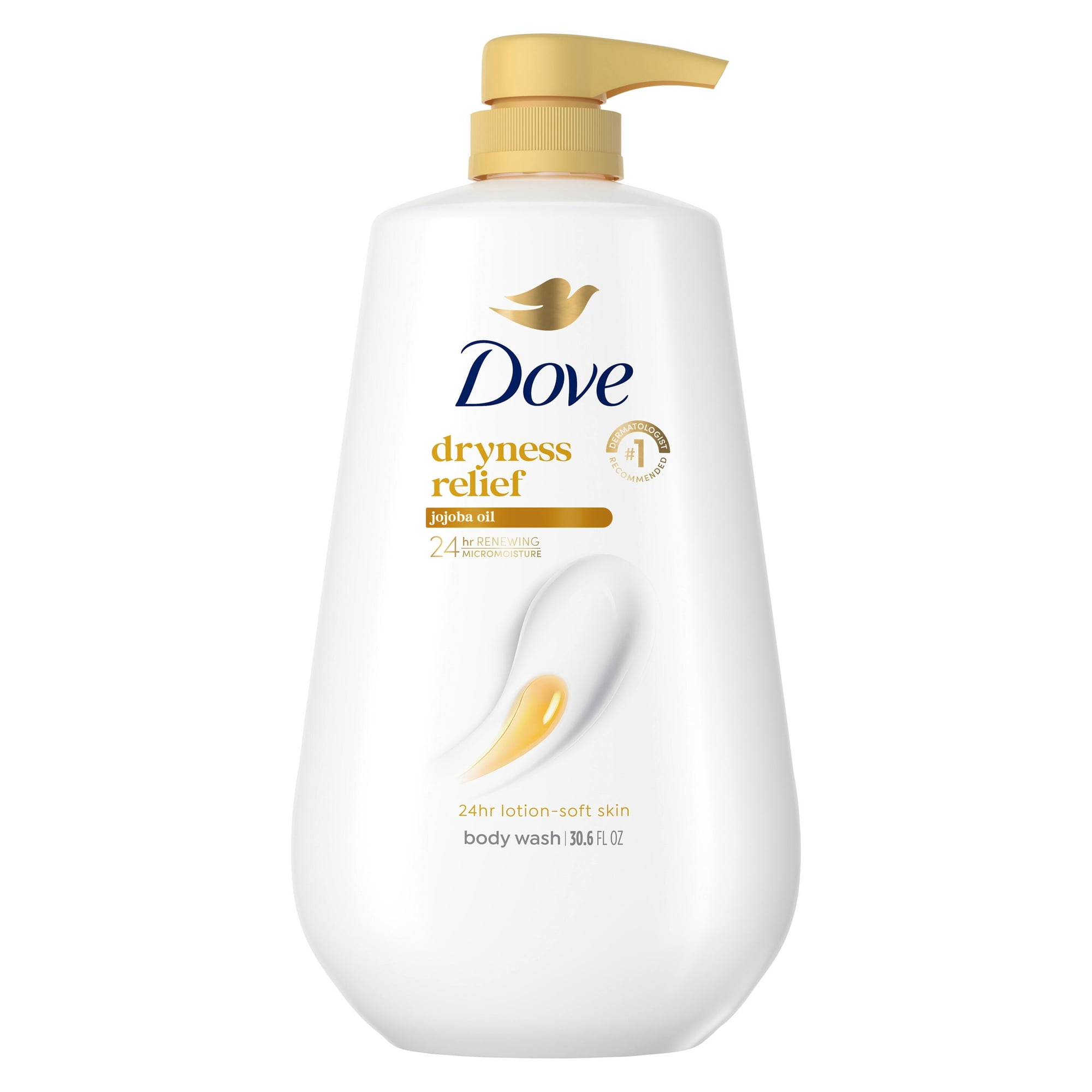 Dove Body Wash With Pump For 24hr Lotion-Soft Skin Dryness Relief With Jojoba Oil Moisturizing Skin Cleanser With No Sulfates No Parabens ,30.6 Fl oz
