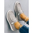 thumbnail image 4 of Women‘s Gray Fashionable Solid Color Slip-on Sneakers With Front Tie For Casual Wear, 4 of 7