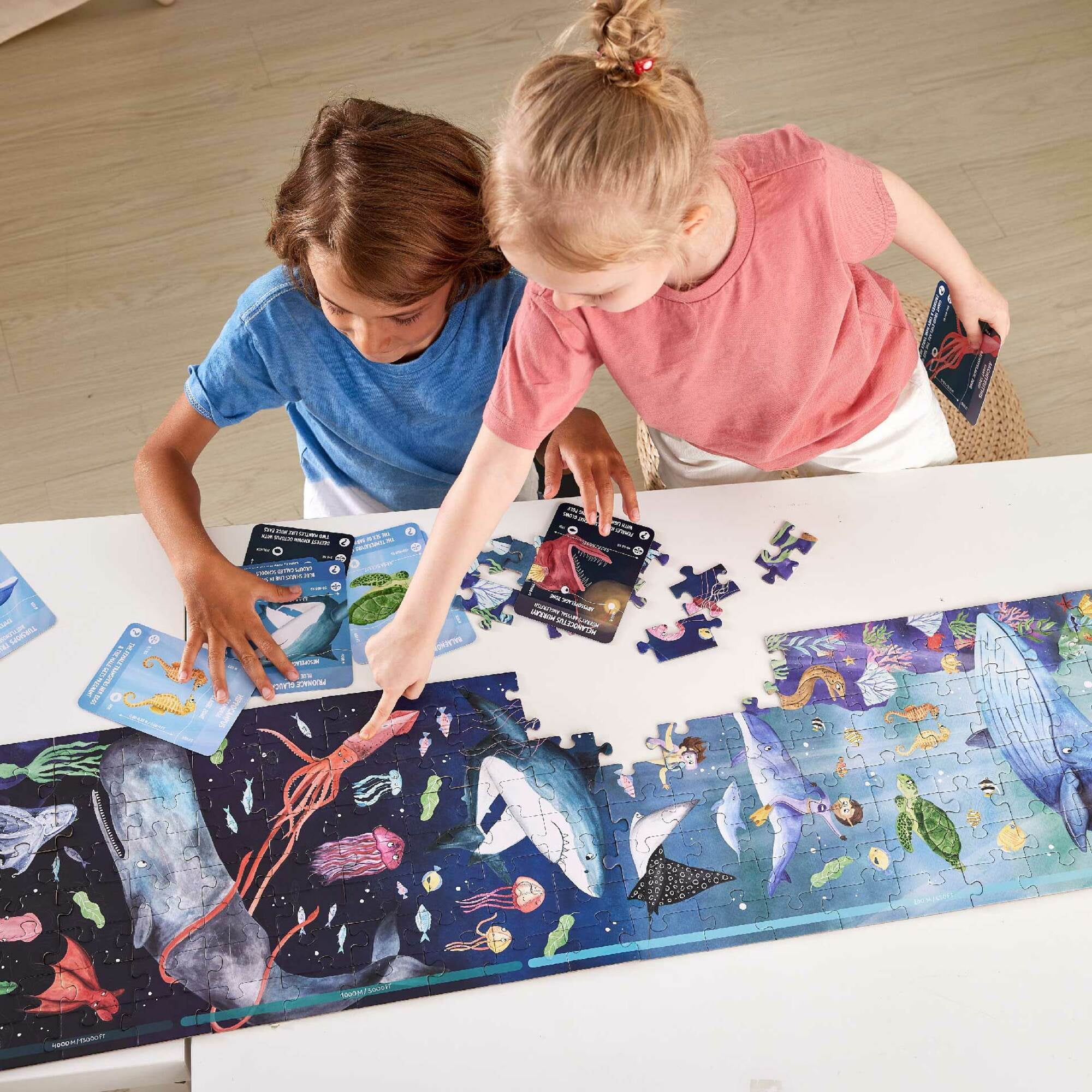 Hape Giant Glow-In-The-Dark Ocean Life Jigsaw Puzzle, 200 Pieces