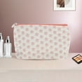 thumbnail image 5 of Unique Bargains 1 Pc convenient Rectangle Flat Dots Makeup Bag for Travel Small White Pink Polyester, 5 of 6