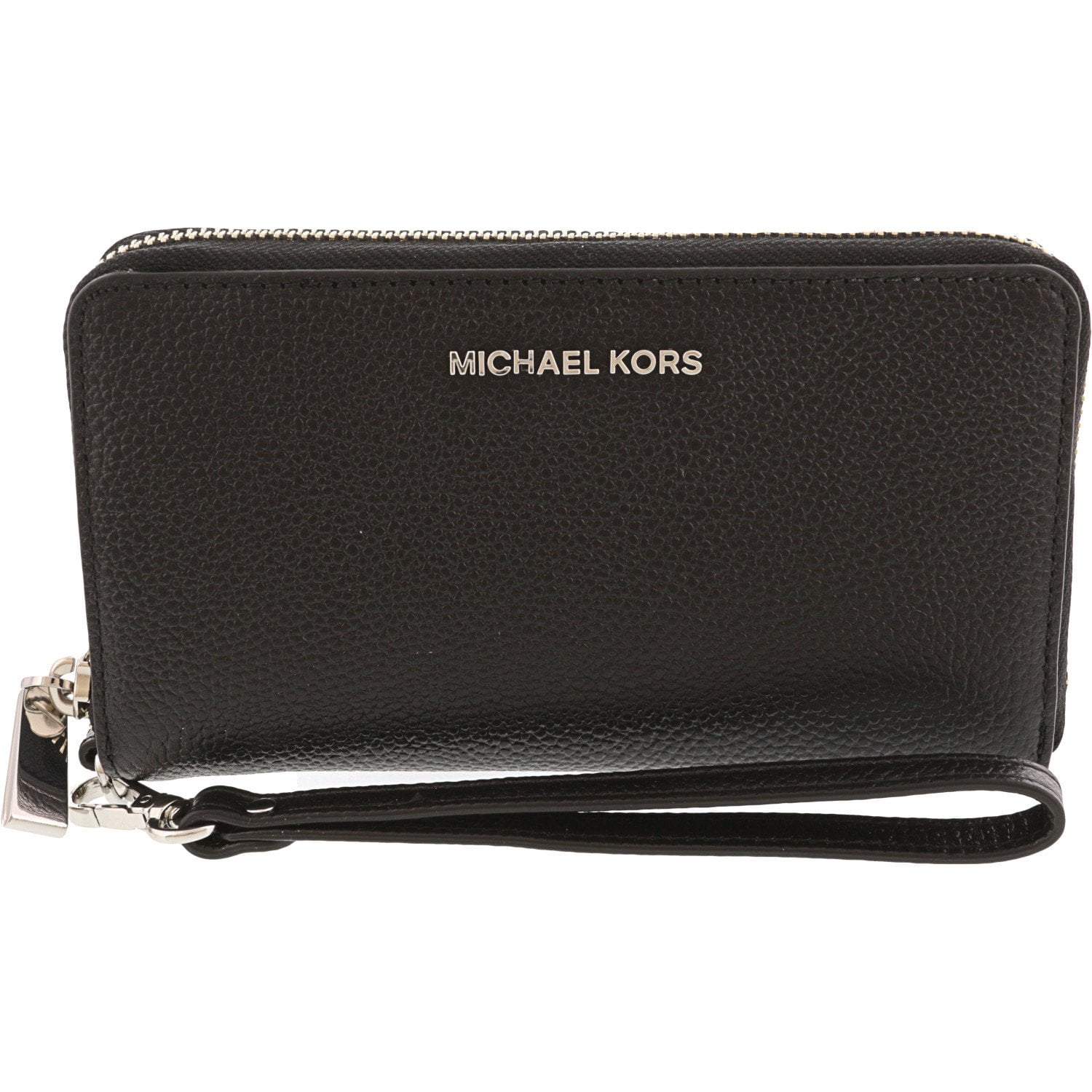 Michael Kors Smartphone Ladies Large Black Leather Wristlet ...