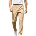 thumbnail image 3 of Akiihool Linen Pants for Men Summer Men's Performance Series Extreme Comfort Relaxed Pant for Casual Khaki,L, 3 of 7