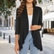 thumbnail image 5 of Cárdigan Ligero Cárdigan ligero para mujer Estilo informal Cárdigan drapeado suave para mujer Traje diario Kuymtek Negro L para Mujer, 5 of 6