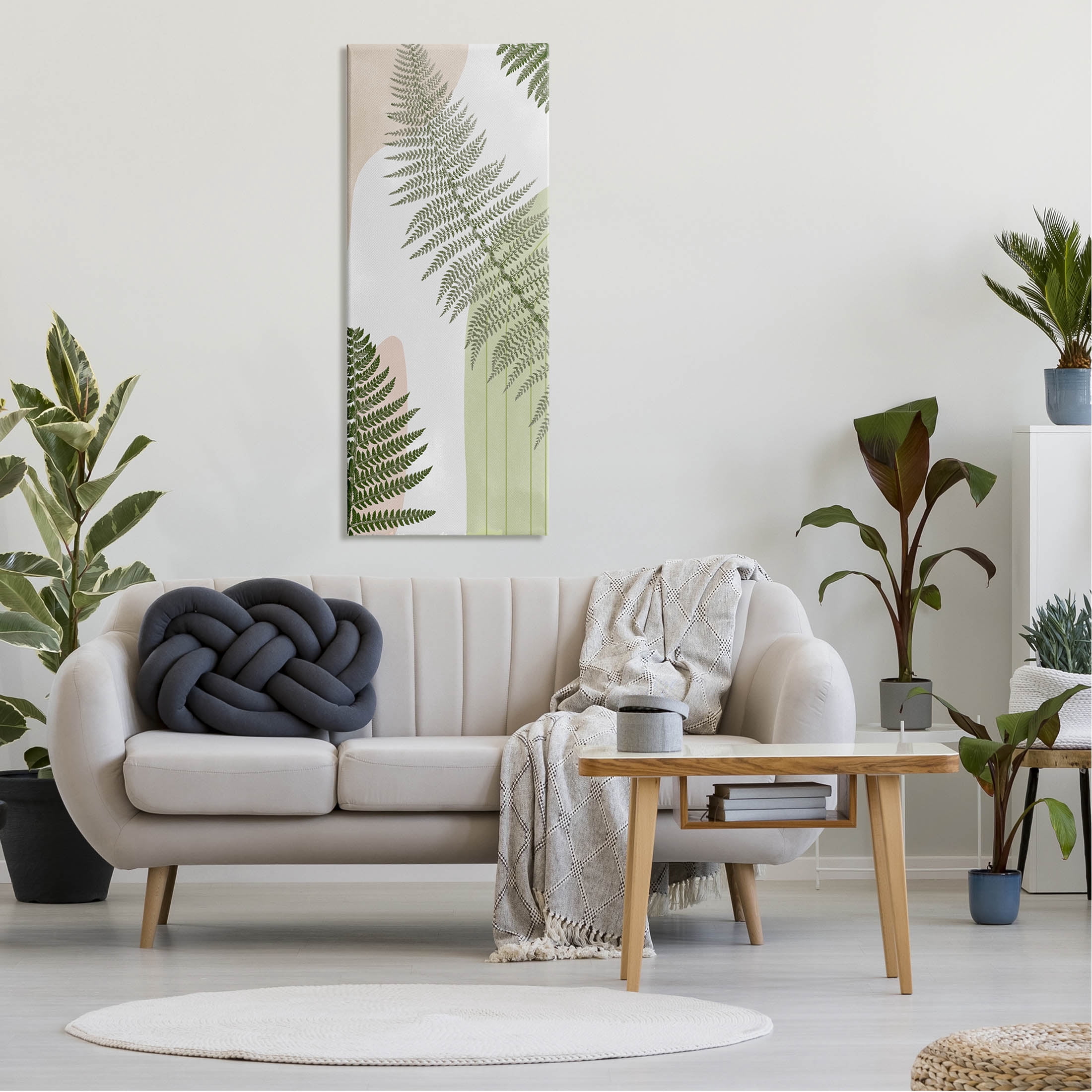 Contemporary Geometric Ferns Botanical & Floral Graphic Art Gallery Wrapped Canvas Print Wall Art
