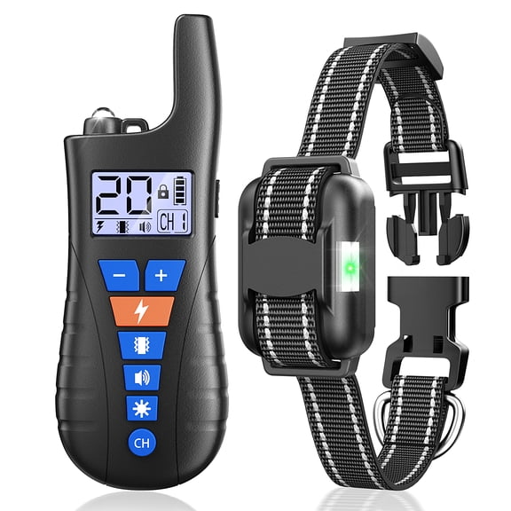 USCAMEL Dog Shock Collar with Remote, Waterproof Rechargeable Dog Training Collar for Small Medium Large Dogs, Electronic Collar with Sound, Vibration and Electric Shock