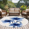 thumbnail image 4 of Round Rugs 5Ft, Blue Spring Floral Round Area Rug Washable Indoor Throw Carpet, Summer Botanical Wildflower Garden Soft Non Slip Circle Rug for Cabinet Bathroom Home Decor Aesthetic, 4 of 8