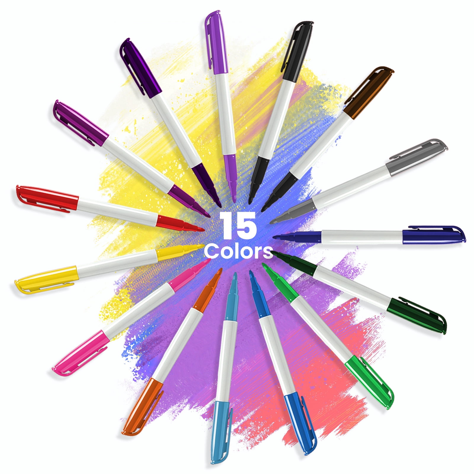 Permanent Markers, Fine & Ultra Fine Tip (60 Count), Assorted Colors Marker Set for Writing, Drawing, Poster, School Supplies - Office & Home Use