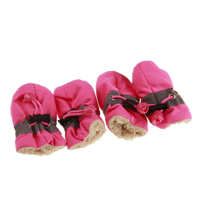 Winter Weather Boots for Small Medium | Lined Puppy Shoes with Adjustable Drawstring and Non Sole for Indoor Outdoor Use 4PCS
