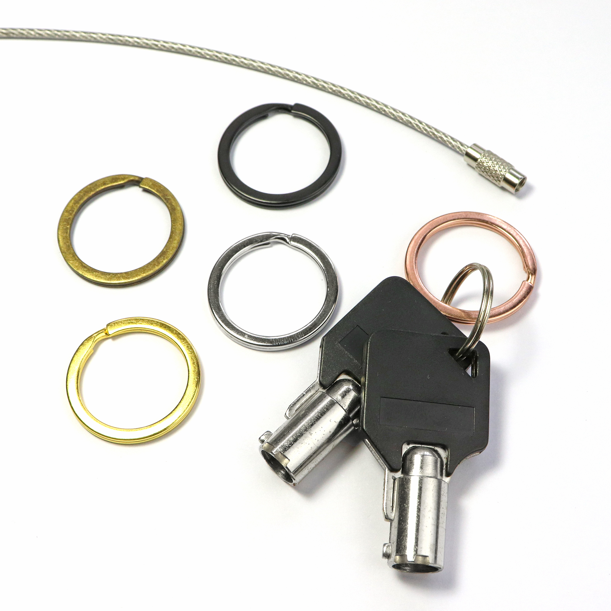 Millennial Essentials Flat Key Rings Key Chain Metal Split Ring 40pcs (Round 1 inch Diameter), for Home Car Keys Organization, Arts & Crafts, Lanyards