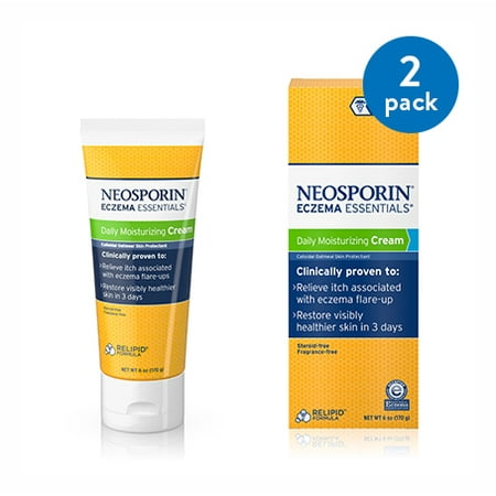 (2 Pack) Neosporin Eczema Essentials Daily Moisturizing Cream, 6