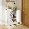 thumbnail image 2 of Gymax 6-Tier Mirrored Shoe Organizer w/Laser-Engraved Floral Patterns for Entryway, 2 of 10