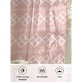 thumbnail image 6 of Sheer Curtains 63 Inch Length, Pink Boho Semi Sheer Curtains Light Filtering Window Treatment, Vintage Ethnic Tribe Abstract Art Privacy Voile Drapes for Living Room Bedroom 52x63 Inch, 6 of 7