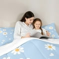 thumbnail image 5 of jejeloiu Cute Cartoon Daisy Bedding Comforter Set,Kawaii Flower Floral Twin Comforter Sets,White Blue Bedding Set For Teens,Super Cozy Room Decor,2pcs, 5 of 8