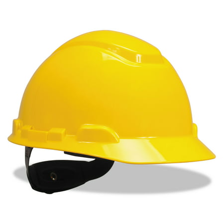 3M Hard Hat H-702R, Yellow 4-Point Ratchet Suspension,