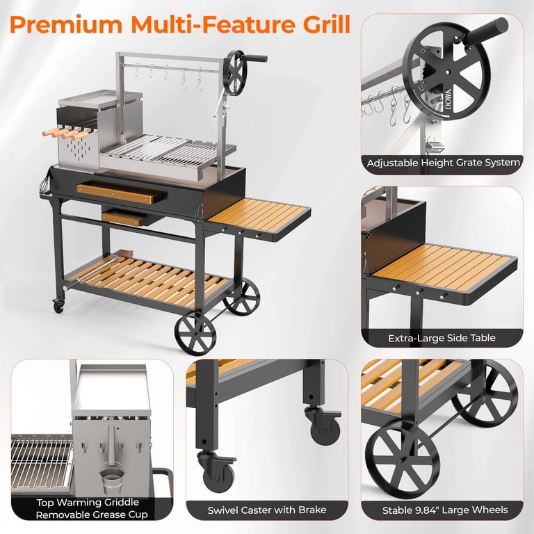 Flintex Professional Argentine Santa Maria Grill, Wood & Charcoal