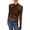 Brown, variant on Long Sleeve Mesh Crop Tops for Women Criss See Through Sheer Ruched Blouse Slim Fit Tee Shirt