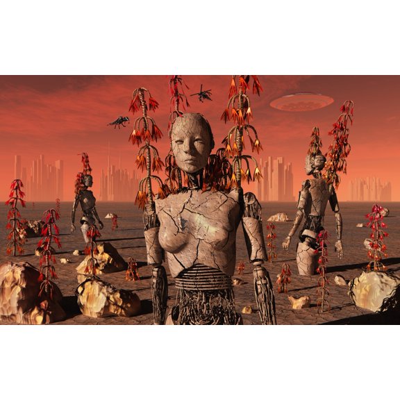 Remnants of an advanced Martian civilization Canvas Art - Mark ...