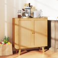 thumbnail image 2 of Auranook Bamboo Buffet Cabinet, Sideboard Storage Cabinet with PE Rattan Doors, Freestanding Kitchen Cupboard, Natural, 2 of 8