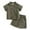 1-Army Green583, variant on Toddler Boy Outfit Set Short Sleeve Crinkle Texture Collared Solid Button Down Shirt Shorts Cloth Set Casual Soft Tracksuit