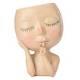 thumbnail image 6 of Face Head Planter Succulent Plant Flower Pot Resin Container With Drain Holes Flowerpot Figure Garden Decor Tabletop Ornament, 6 of 11