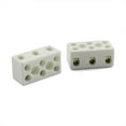 thumbnail image 1 of PZRT 2pcs 10A 3 Way 8 Hole Wire Connector Porcelain Ceramic Terminal Block 3W8H, 1 of 4