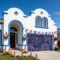 thumbnail image 4 of 250 Year American Anniversary Flag Garage Door Cover Banner 7 x 8 FT, Blue Fireworks Garage Door Curtains Backdrop with Grommets for Indoor Outdoor Wall Party Porch Yard Decorations Background, 4 of 8