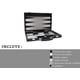 thumbnail image 2 of Backgammon Hanylish de Cuero Sintético con Estuche, Set Completo, Negro, 2 of 4