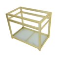 thumbnail image 1 of Base de Console en Acier 37 x 22 Po avec Étagère en Verre, Laiton Brossé, 1 of 1