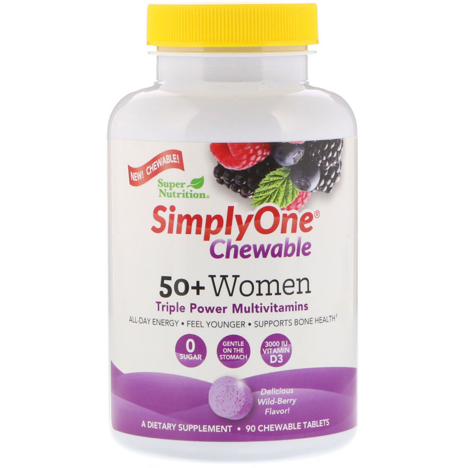 Super Nutrition SimplyOne 50 Women Triple Power Multivitamin WildBerry
