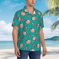 thumbnail image 5 of Easygdp Starfish and Shell Men's Hawaiian Shirts Print Lapel Short Sleeve for Beach, vacation, party, casual occasions - 3X-Large, 5 of 9