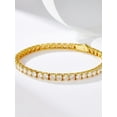 thumbnail image 2 of JIUZUAN 19CT 5MM Moissanite Diamond Gold Tennis Bracelet Gifts, 7.5 Inch, 2 of 7