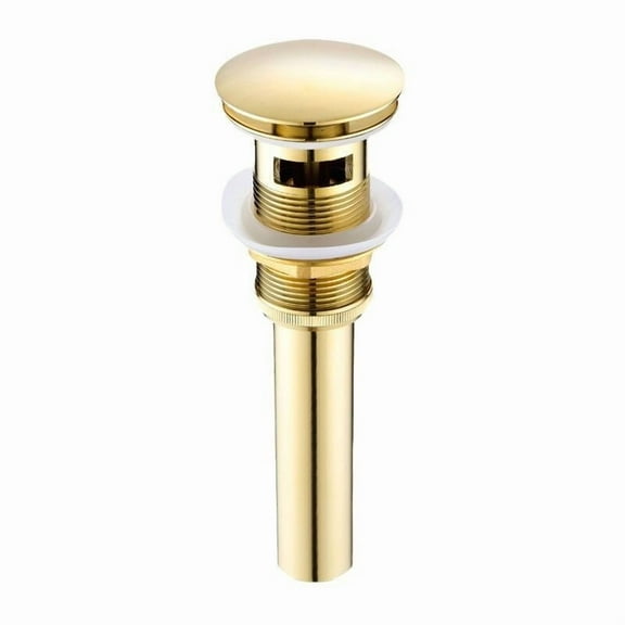 Pop Up Sink Drain without Overflow, Brass Sink Drain, Pop up Drain Plug, Gold
