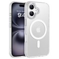 thumbnail image 1 of BENTOBEN Case for iPhone 16 Compatible with Mag-Safe, 6.1" Metal Lens Frame Button Frame Hard Tpu Matte Magnetic Anti-Fingerprint Shockproof Protective Cover, Matte White, 1 of 8