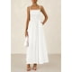 thumbnail image 5 of Vestido largo PRETTYGARDEN para mujer, estampado, verano 2025, blanco, 5 of 9