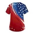 thumbnail image 5 of 4th of July Scrub Tops Women Loose Short Sleeve American Flag Print Scrubs V Neck USA 250th Anniversary Patriotic Scrub Shirts Nursing Uniform Medical Nurse Workwear with Pockets Vermilion S, 5 of 5