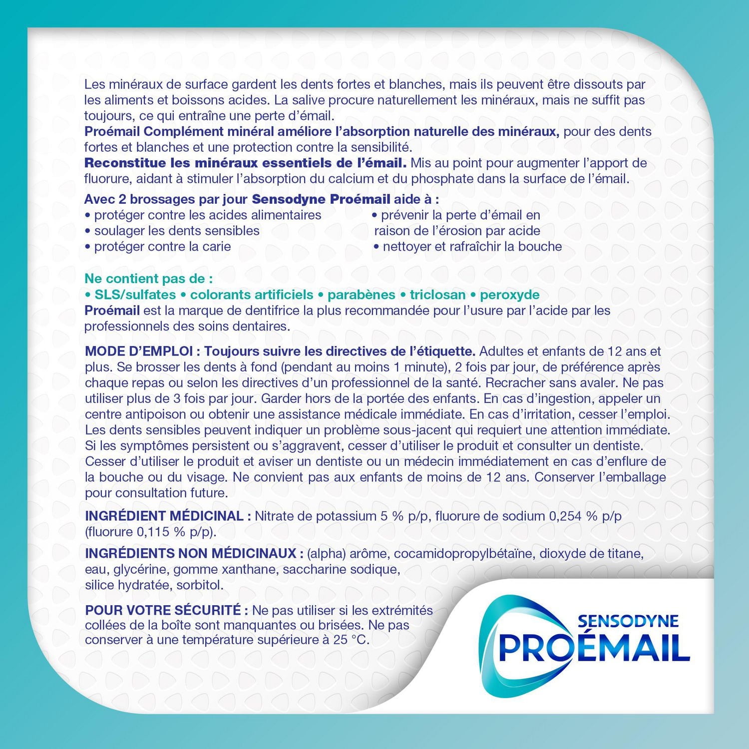 Proémail Complément minéral Menthe poivrée rafraîchissante - 75ml