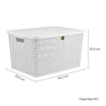 thumbnail image 3 of Caja de Ratán Mediana Plástico C/Tapa 46 cm Blanco Marca La Ardilla La Ardilla Caja MED Blanca, 3 of 4
