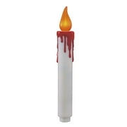 White Hanging Candle Lights, 4PC, Orange LED Flickering Flame, Battery Operated, 7in, Halloween Indoor, by Way To Celebrate