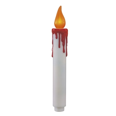 White Hanging Candle Lights, 4PC, Orange LED Flickering Flame, Battery Operated, 7in, Halloween Indoor, by Way To Celebrate